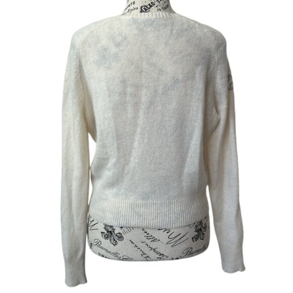 Skull Cashmere off-white with zodiac signs detail V-neck sweater size XS - Picture 2 of 6